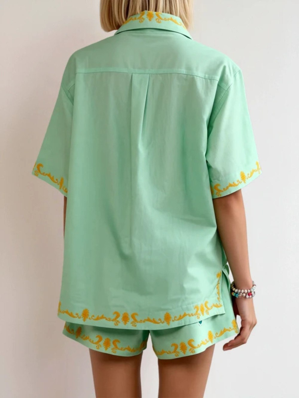 ZARA New Chic Linen Shirt and Shorts Set